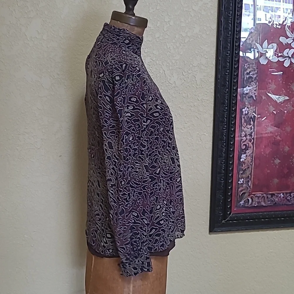 Tory Burch 100% Silk Animal Print Blouse Size 4
